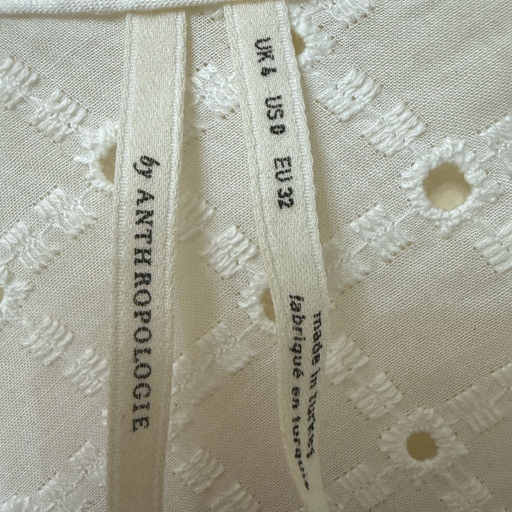 Anthropologie / XS / Eyelet Broderie Lace Dress / Beach, Cottage, Coastal, Boho - Picture 4 of 11